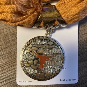 Sandol Texas State Longhorns Rhinstone Pendant Fringe Scarf